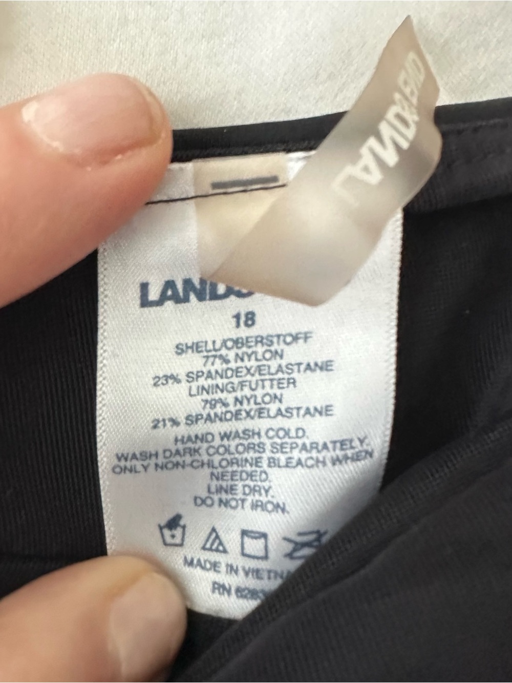 Lands' End Black Swim Shorts with Attached Brief Size 18 - Picture 3 of 5